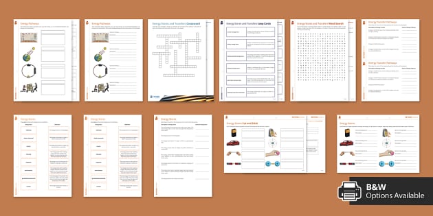 Energy Stores And Transfer Pathways Resource Pack - Twinkl