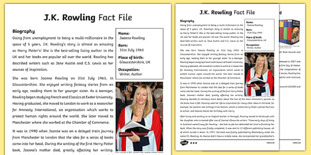 jk rowling biography ks2