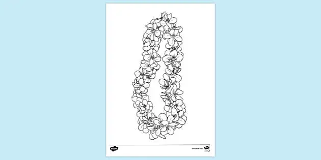 lei necklace coloring pages