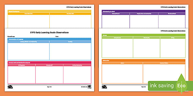 On Entry Observation | Baseline Assessment EYFS Template