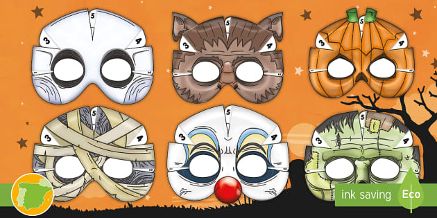 Máscaras de juego de rol: Personajes de Halloween - Twinkl