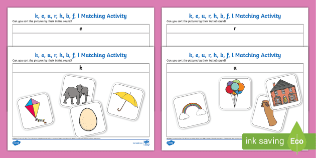 K E U R H B F L Initial Sounds Sorting Cutting Skills Activity