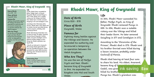 Rhodri Mawr Fact File (teacher made) - Twinkl