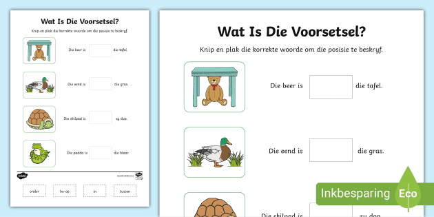 Voorsetsels In Afrikaans - Onderrig Wiki En Hulpbronne