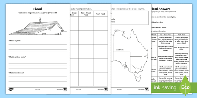 flood worksheet worksheet teacher made