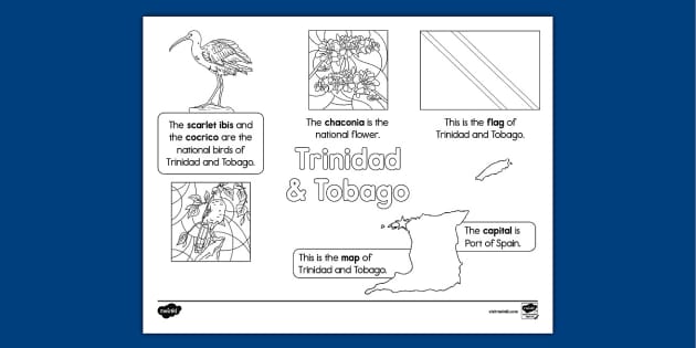 Trinidad & Tobago Facts Coloring Sheet (teacher made)