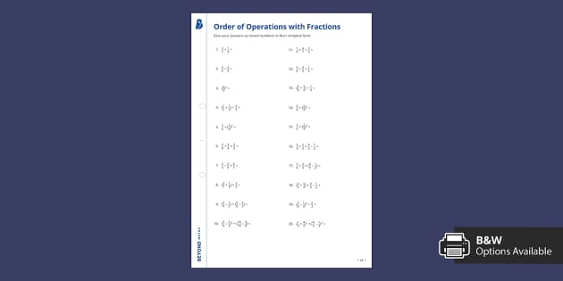 order-of-operations-with-fractions-teacher-made