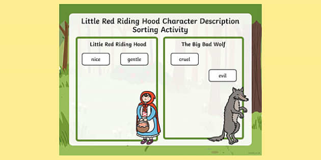 Little Red Riding Hood Character Description Activity