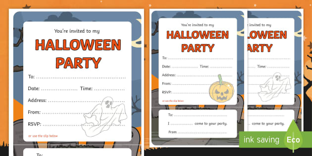 Halloween Party Invitations (teacher made) - Twinkl