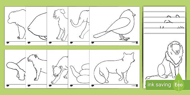 Animal Outline Templates, Kid's Coloring Activity