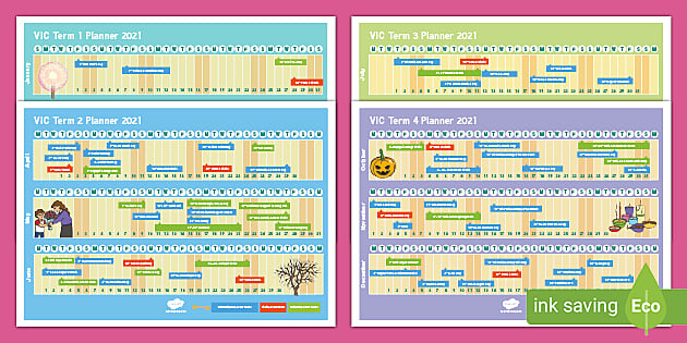 VIC Academic Year Calendar Display Pack 2021 (teacher made)