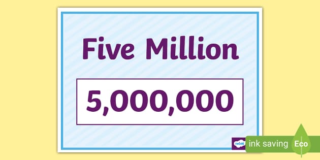 👉 Five Million Display Poster (teacher made) - Twinkl