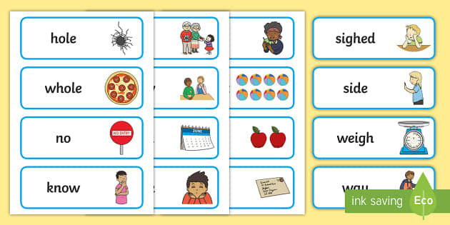 Homophone Word Cards (teacher made) - Twinkl