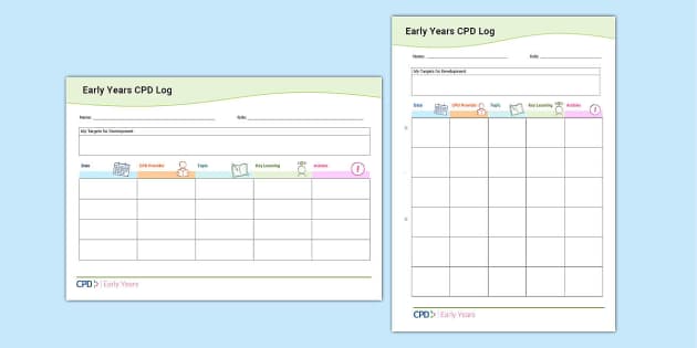 CPD log - Early Years - CPD (teacher made) - Twinkl