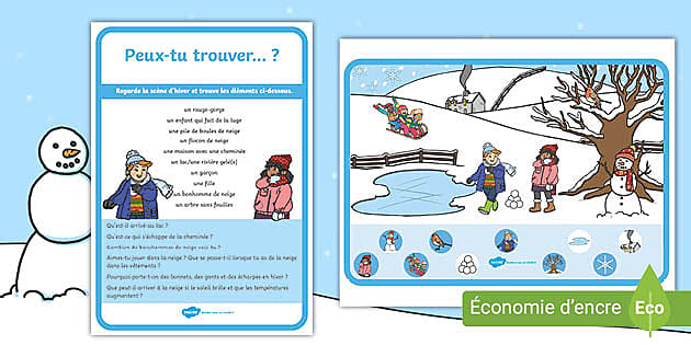 Petit livre sur l'hiver pour apprendre à lire - Twinkl