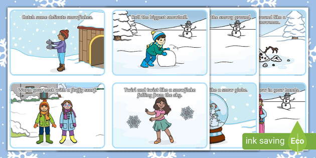 Winter Movement Brain Break Cards  Social emotional activities, Brain  breaks, Social skills lessons