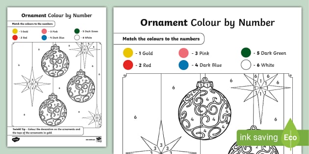 FREE! - Ornament Colour by Number Worksheet | Colour by Number Task