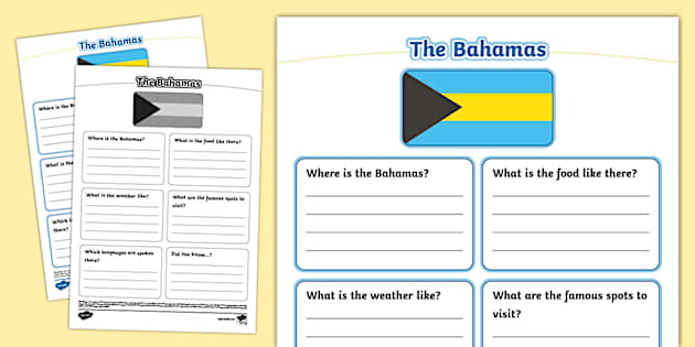 The Bahamas Fact File Template (teacher made) - Twinkl