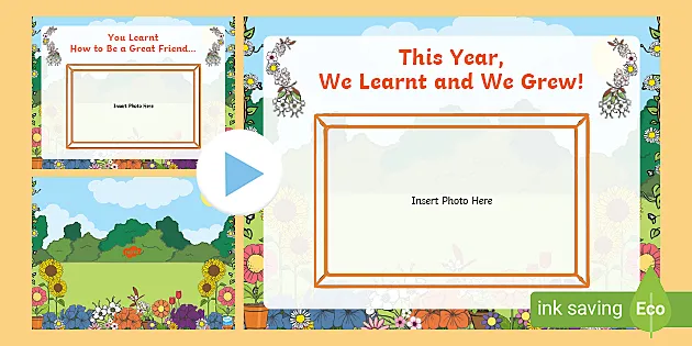 Kindergarten Graduation Editable 'We Learnt; We Grew' PowerPoint