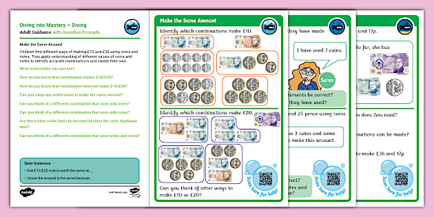 👉 Year 2 Diving into Mastery: Step 5 Make the Same Amount Activity Cards