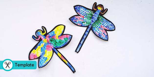 Dragonfly Painting With Cotton Buds