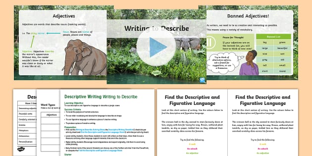 Descriptive Techniques Writing Pack Writing Examples