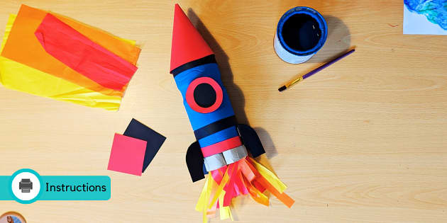 Flying Rocketship Craft - Space Craft - Arty Crafty Kids