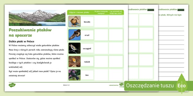 Poszukiwanie ptaków | Lista do uzupełnienia | Przyroda w Polsce