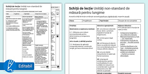 proiect didactic unitati de masura pentru lungime clasa 4