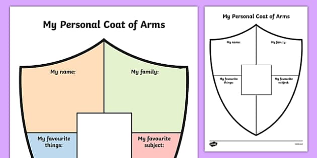 Personal Shield Transition Writing Frame - Twinkl