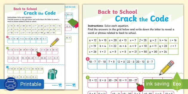 Crack the Code 100 Days of School Activity - Kara Creates