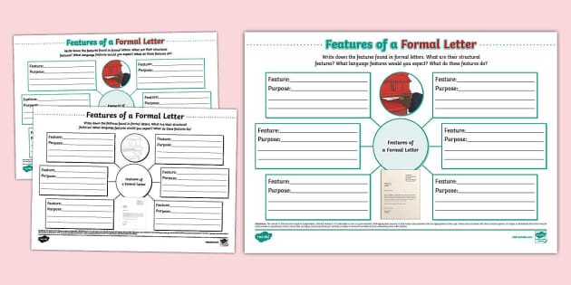 KS2 Features of a Formal Letter Mind Map (teacher made)