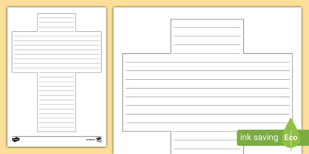 Cross Writing Template (teacher made) - Twinkl