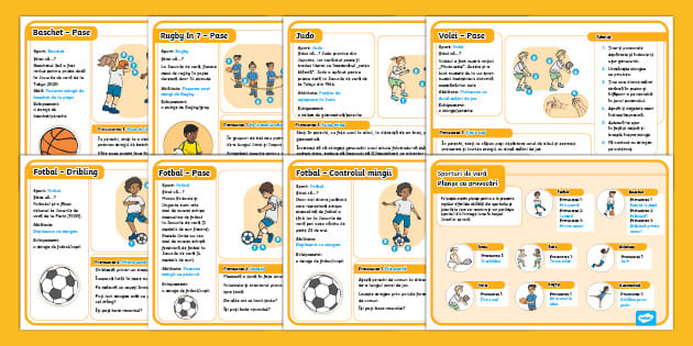 Sporturi de vară – Planșe cu provocări 6-9 ani