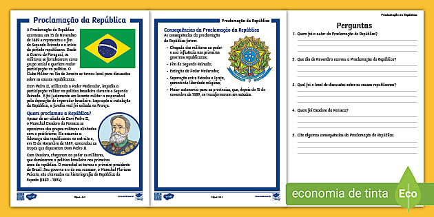 Proclamação da República do Brasil interactive worksheet