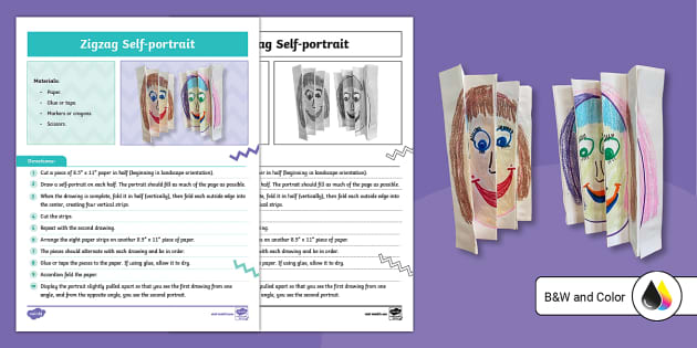 zigzag-self-portrait-art-activity-teacher-made-twinkl