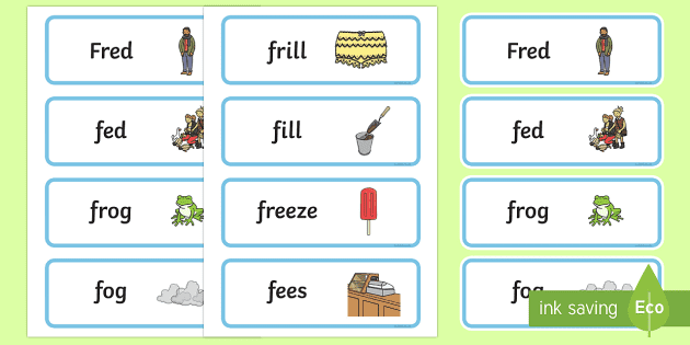 ‘fr’ and ‘f’ Near Minimal Pair Word Cards - Twinkl