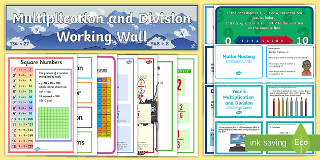 UKS2 Multiplication and Division Maths Working Wall Display Pack