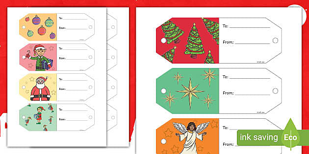 Editable Christmas Gift Labels Template | Gift Tag Templates
