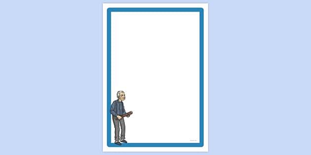 FREE! - Simple Blank Old Man with Telescope Page Border | Twinkl