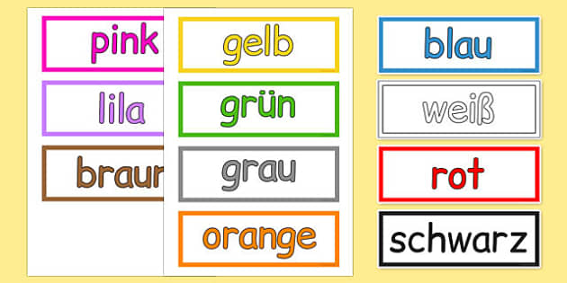 Colours Vocabulary Cards German Linsegnante Ha Fatto