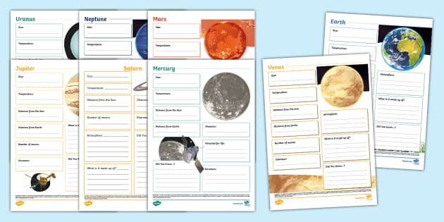 Planet Fact File Templates Pack (Teacher-Made) - Twinkl