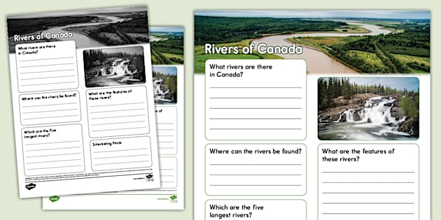 Rivers of Canada Fact File Template (teacher made) - Twinkl