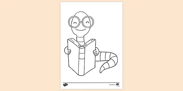 book worm clipart black and white