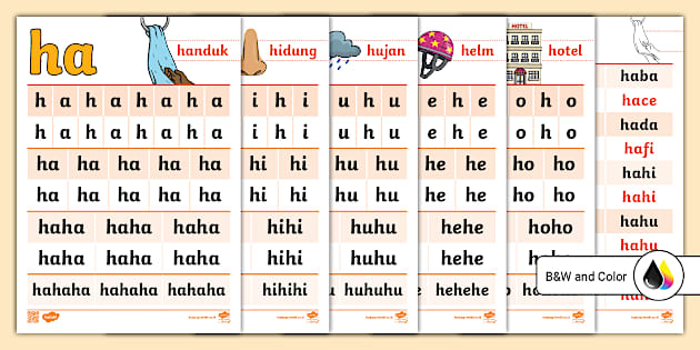Booklet Keterampilan Membaca Suku Kata ha hi hu he ho