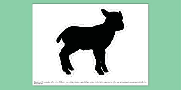 Lamb Silhouette Cut-Out (teacher made) - Twinkl