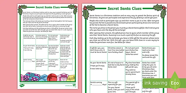 DIGITAL PRINTABLE Secret Santa Funny Gift Tags Set of 24 for 