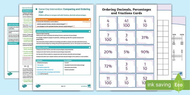 👉 Y6 Maths Intervention Plan: Comparing and Ordering FDP