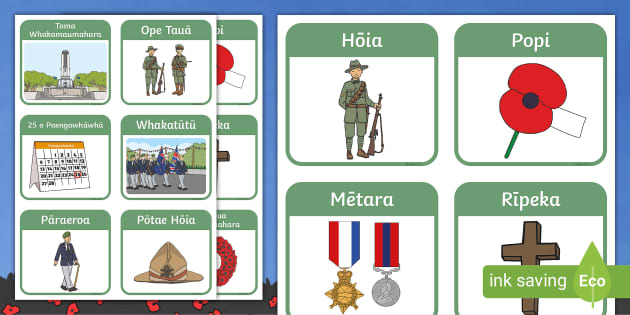 Anzac Flashcards Te Reo Māori Teacher Made Twinkl