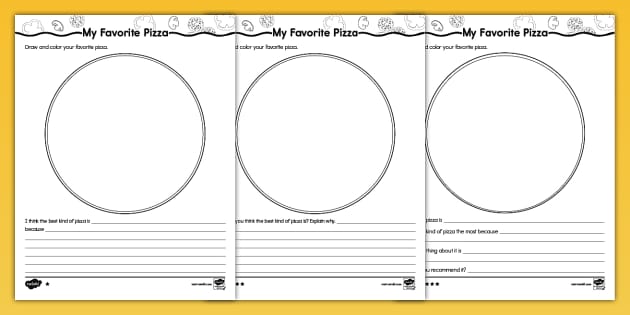 My Favorite Pizza Differentiated Opinion Writing Worksheet for K-2nd Grade